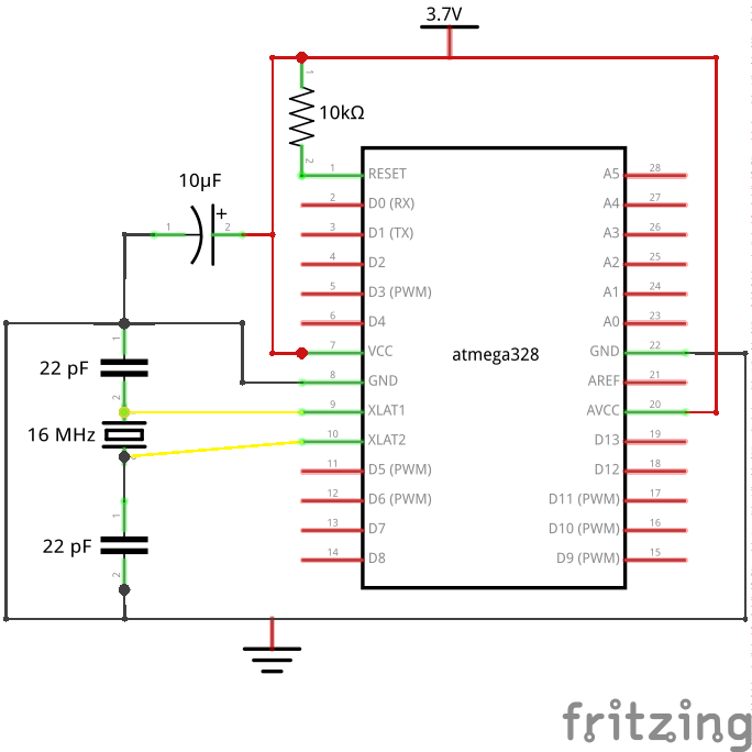 Schéma Arduino minimal