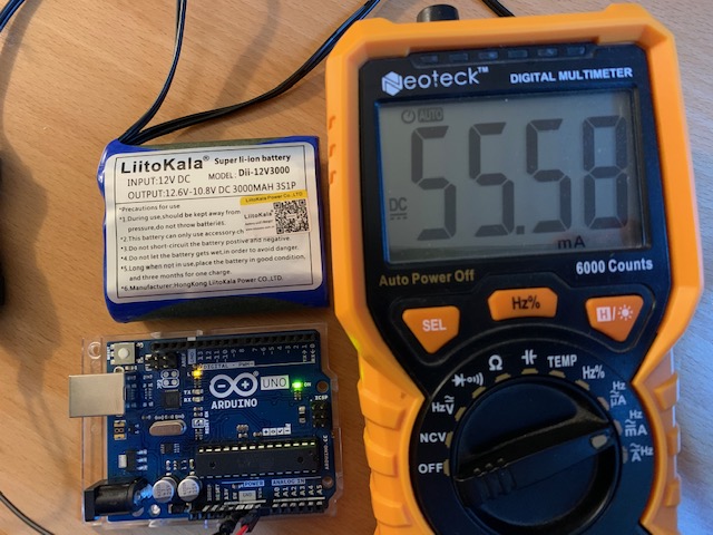 Consommation Arduino Uno 55 mA