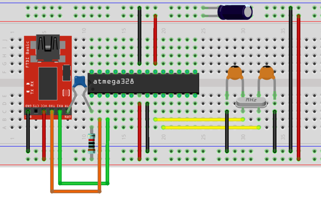 Breadboard Arduino minimal avec FTDI